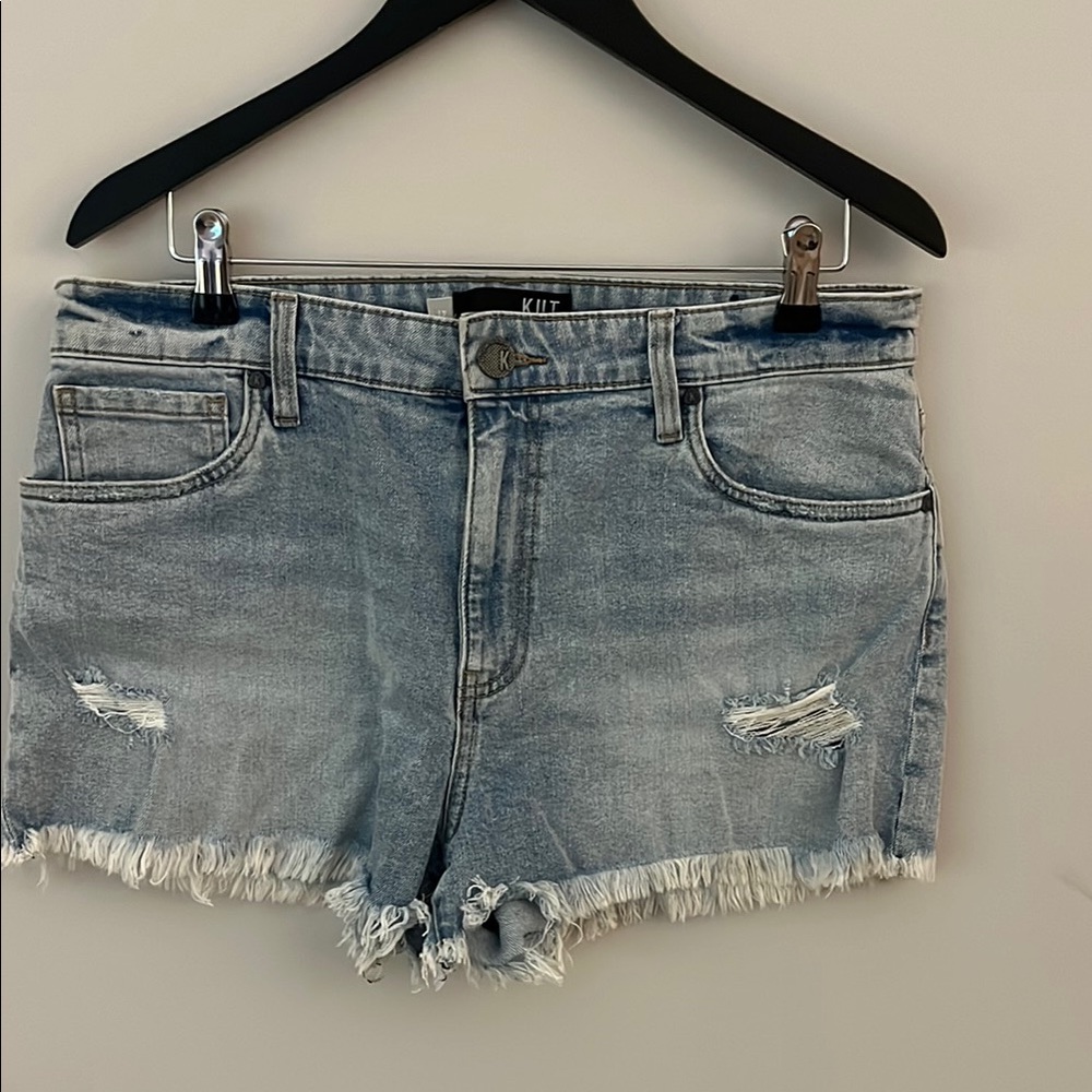 Kut from the Kloth Blue Distressed Jane high rise Shorts